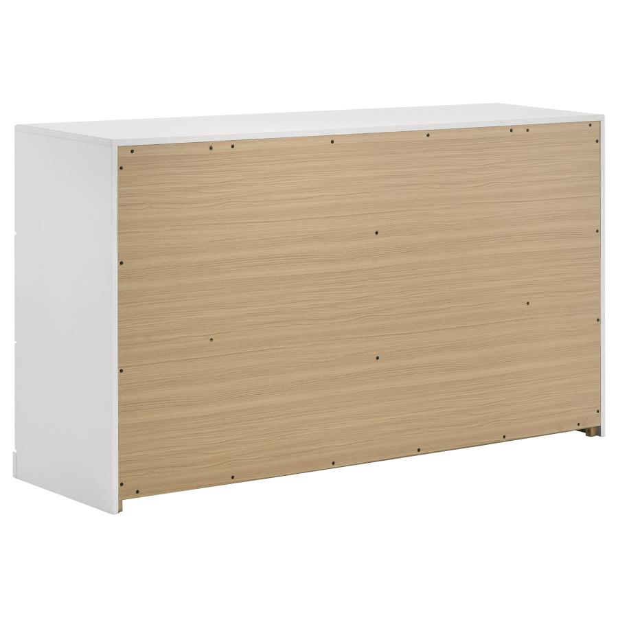 Ines 6-drawer Bedroom Dresser Cabinet White High Gloss view 4