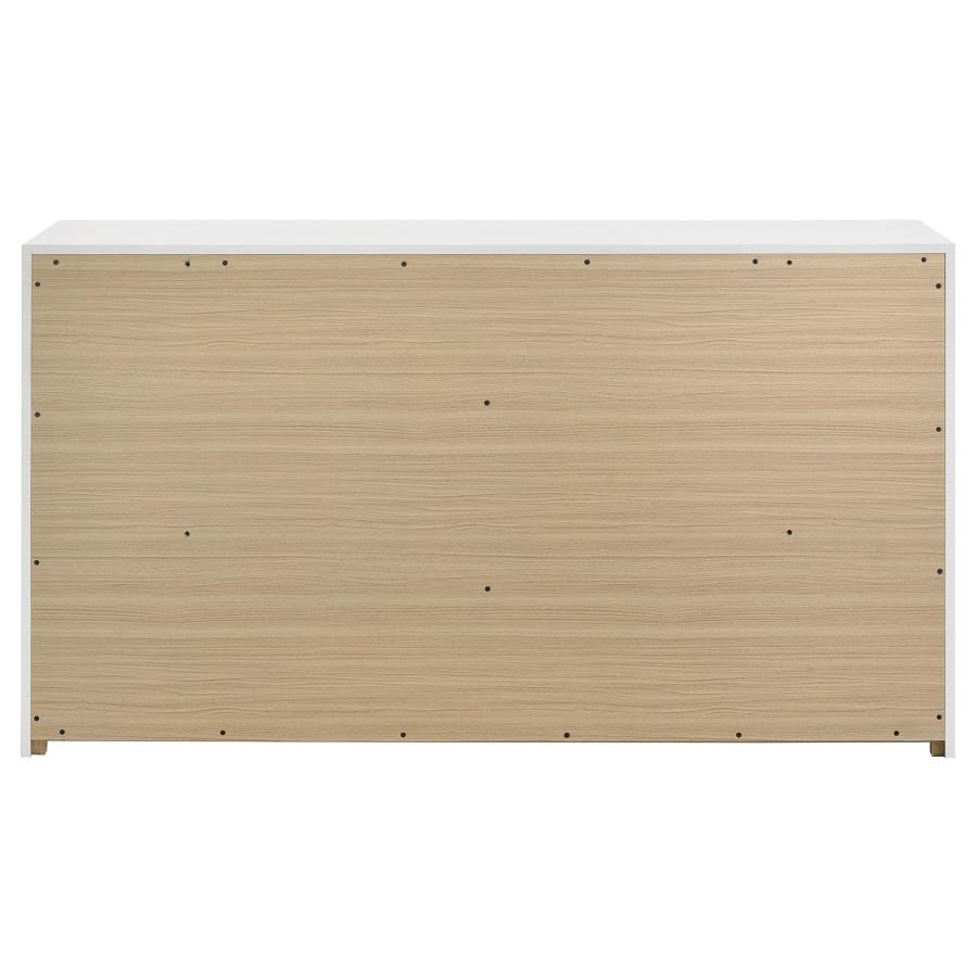 Ines 6-drawer Bedroom Dresser Cabinet White High Gloss view 5