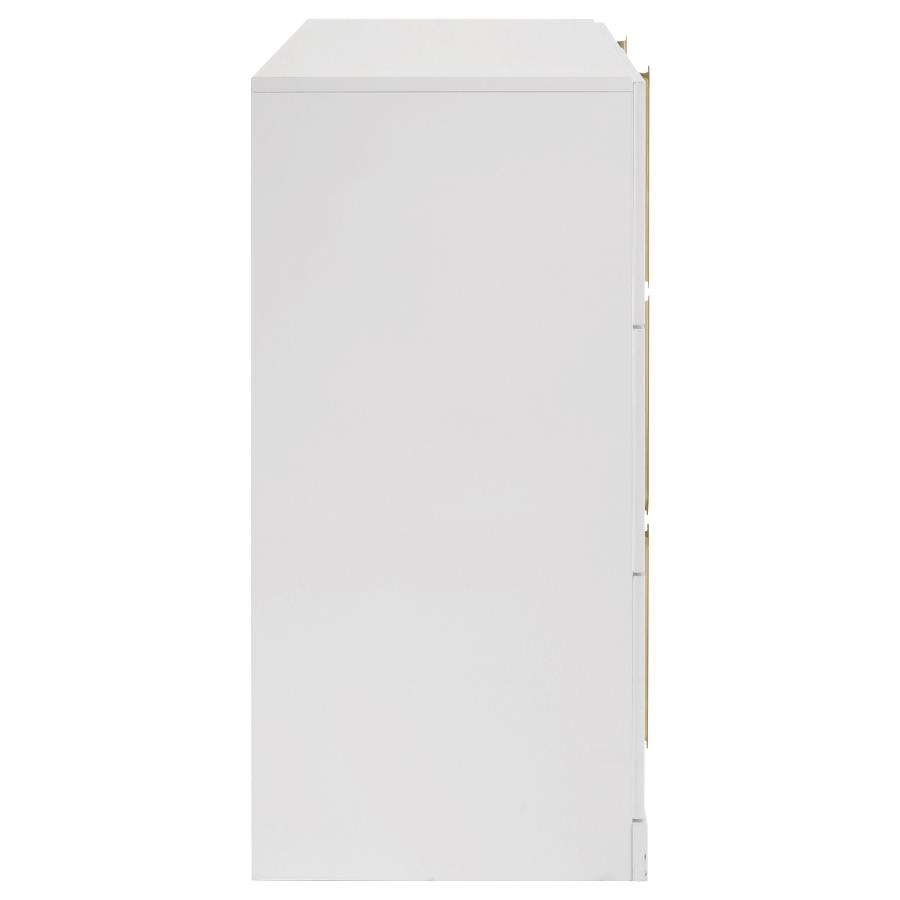 Ines 6-drawer Bedroom Dresser Cabinet White High Gloss view 6
