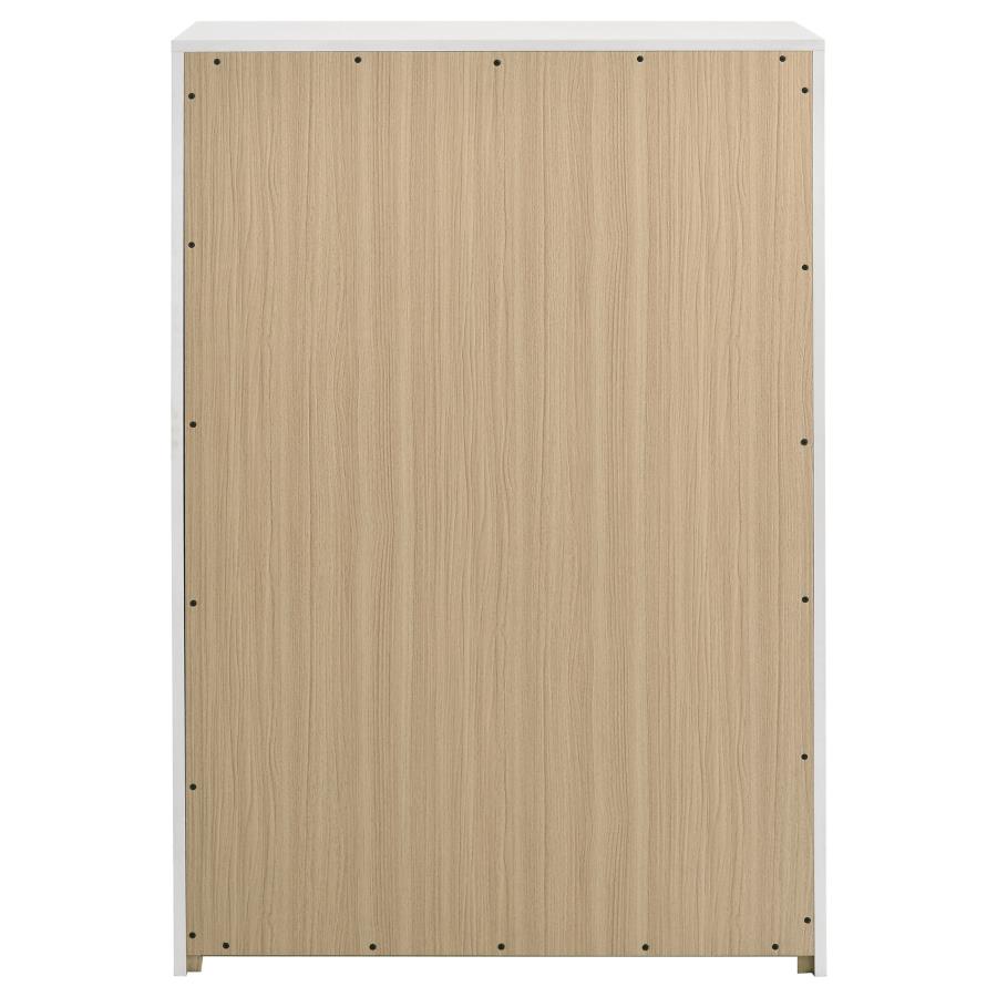 Ines 5-drawer Bedroom Chest of Drawers White High Gloss view 5