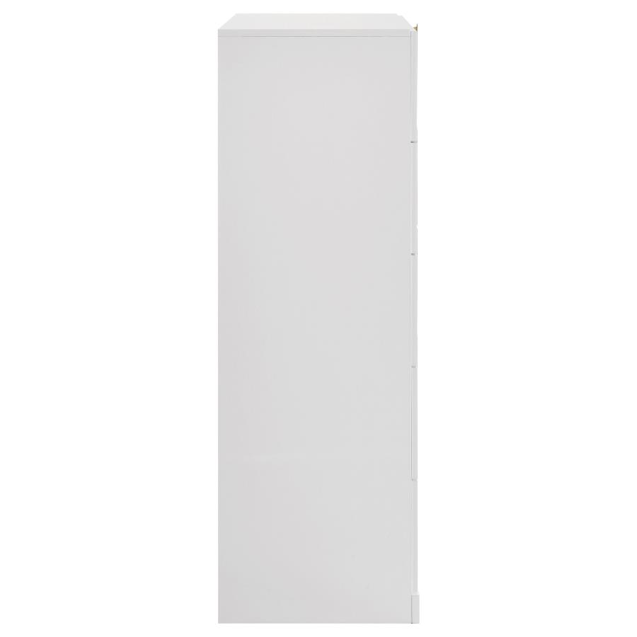 Ines 5-drawer Bedroom Chest of Drawers White High Gloss view 6