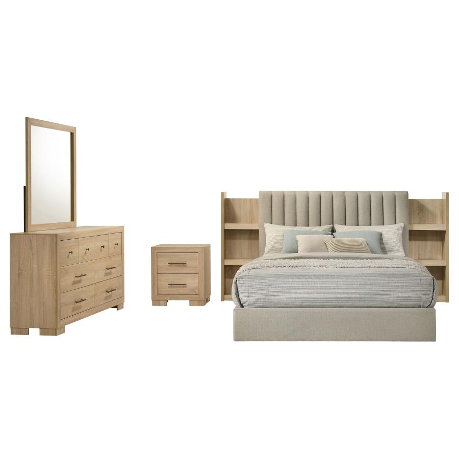 Arielle 4-piece Eastern King Bedroom Set Light Oak view 2