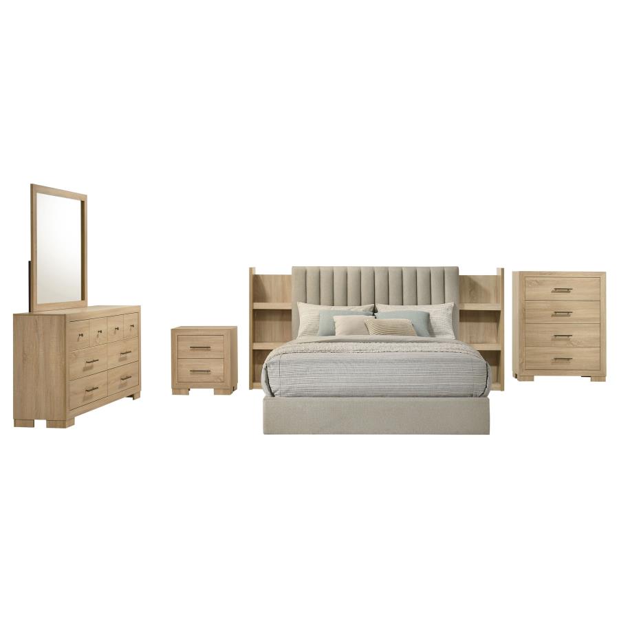 Arielle 5-piece Queen Bedroom Set Light Oak view 2
