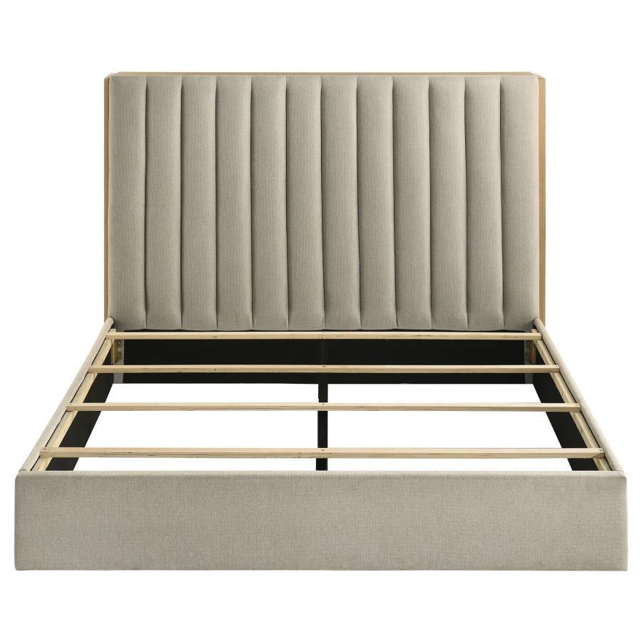 Arielle Queen Bookcase Panel Storage Bed Light Oak view 6