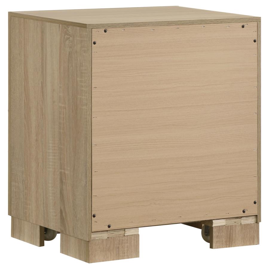 Arielle 2-drawer Bedroom Nightstand with Casters Light Oak view 4