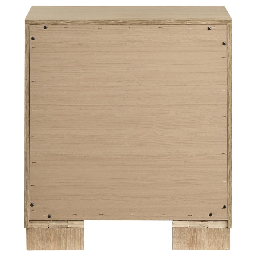 Arielle 2-drawer Bedroom Nightstand with Casters Light Oak view 5