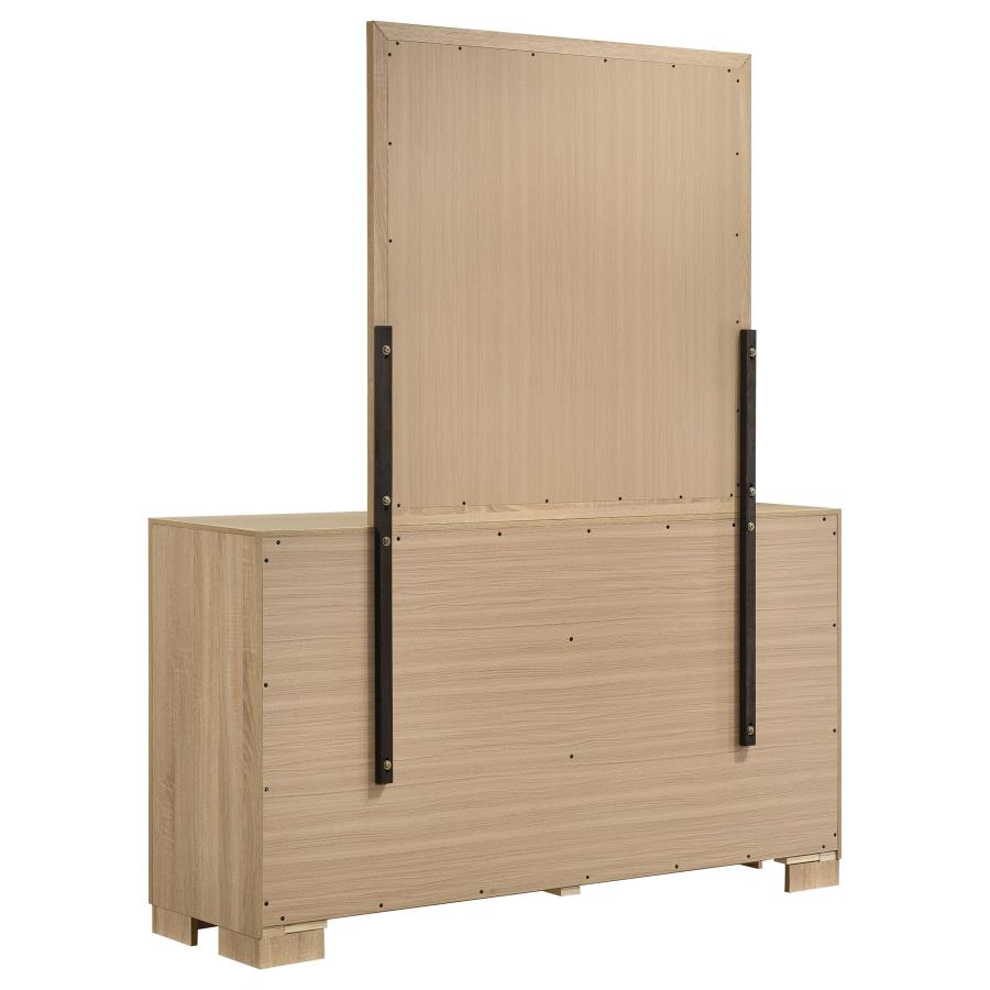 Arielle 6-drawer Bedroom Dresser with Mirror Light Oak view 4