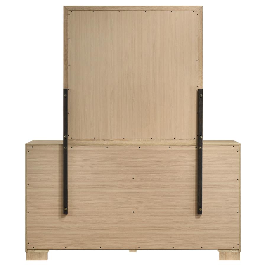 Arielle 6-drawer Bedroom Dresser with Mirror Light Oak view 5