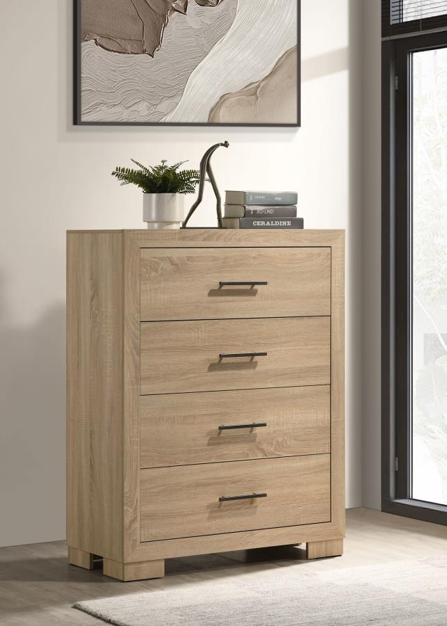 Arielle 4-drawer Bedroom Chest of Drawers Light Oak view 2