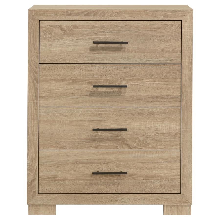 Arielle 4-drawer Bedroom Chest of Drawers Light Oak view 3