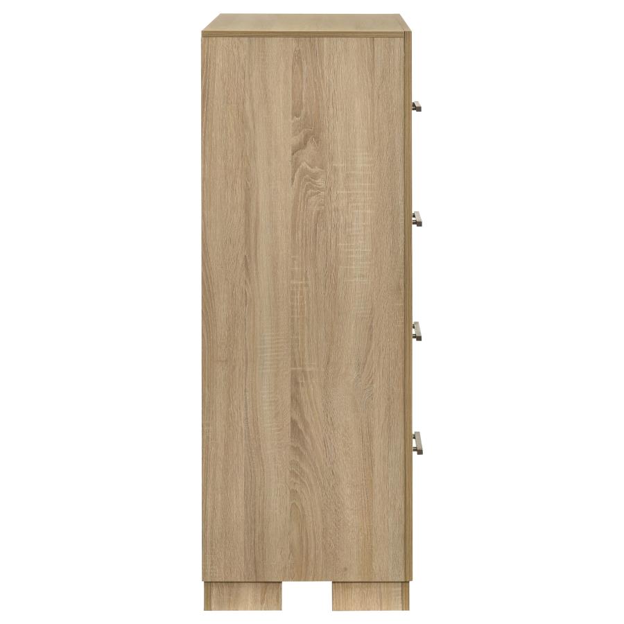 Arielle 4-drawer Bedroom Chest of Drawers Light Oak view 6