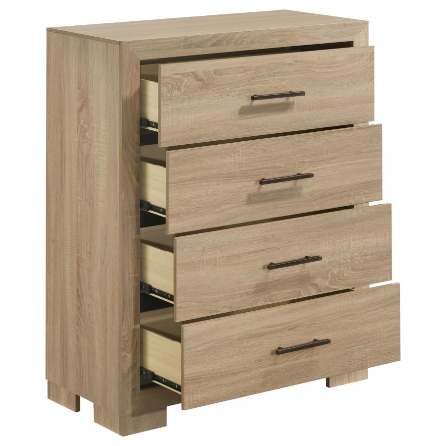 Arielle 4-drawer Bedroom Chest of Drawers Light Oak view 7