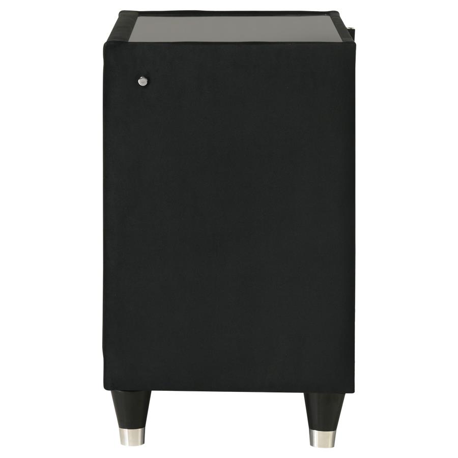 Lorient 2-drawer LED Nightstand with USB Black view 5