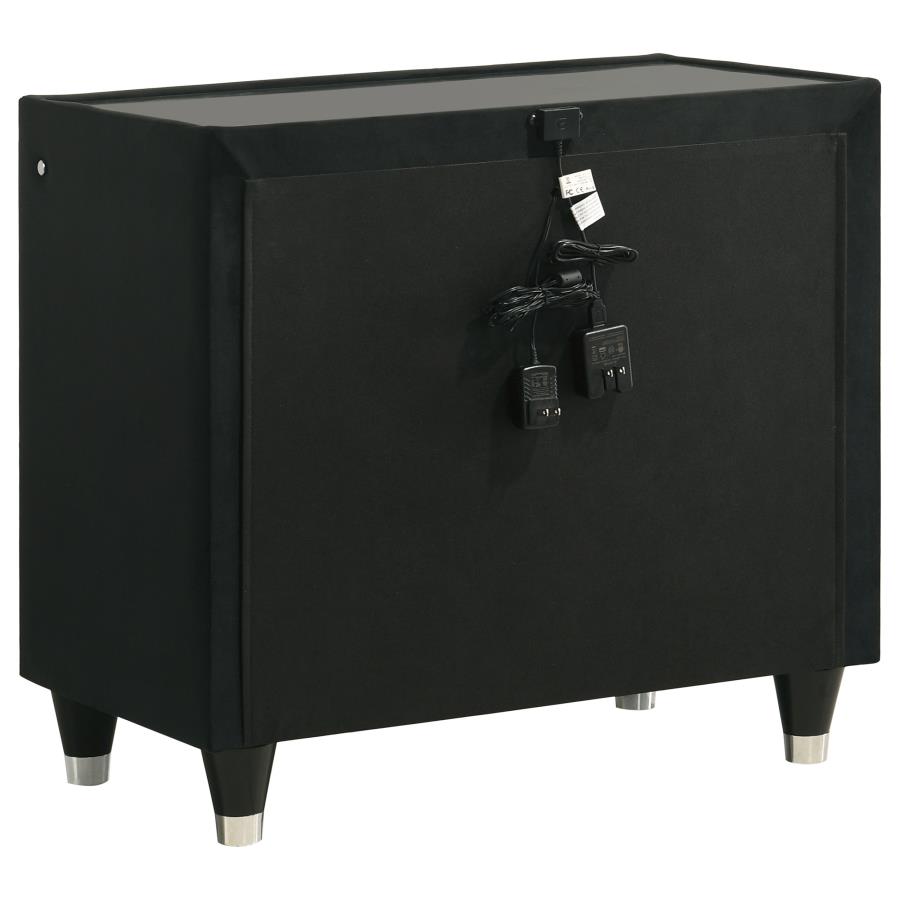 Lorient 2-drawer LED Nightstand with USB Black view 6