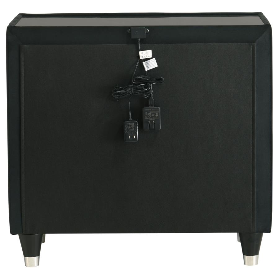 Lorient 2-drawer LED Nightstand with USB Black view 7