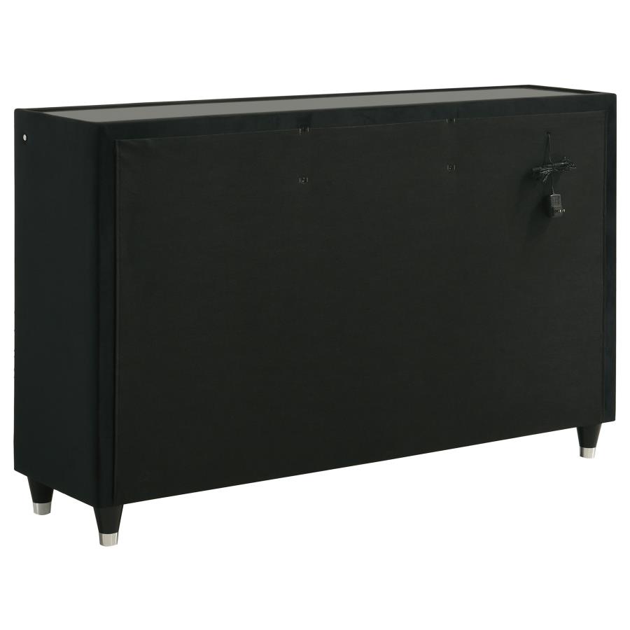 Lorient 8-drawer LED Bedroom Dresser Cabinet Black view 6