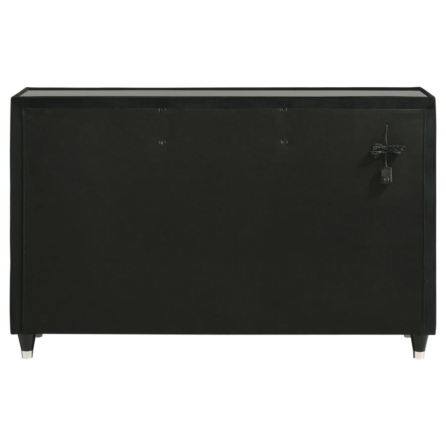 Lorient 8-drawer LED Bedroom Dresser Cabinet Black view 7