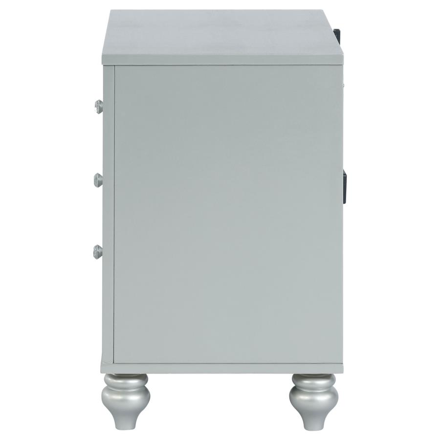 Gunnison 2-drawer Nightstand Silver Metallic view 5