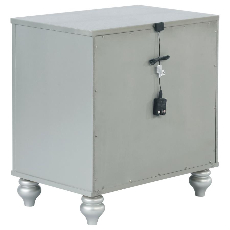 Gunnison 2-drawer Nightstand Silver Metallic view 6