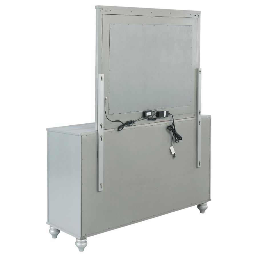 Gunnison 6-drawer Dresser with Mirror Silver Metallic view 6