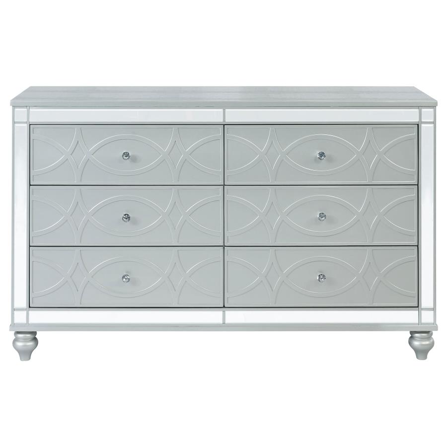 Gunnison 6-drawer Dresser Silver Metallic view 3