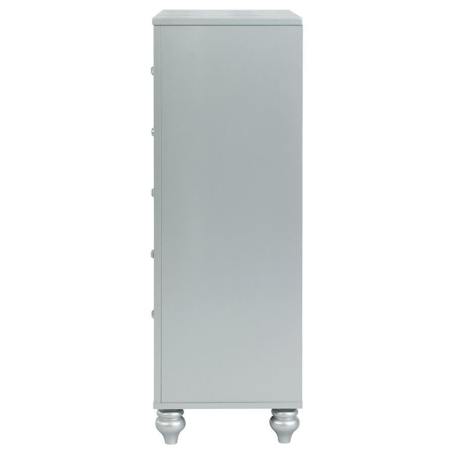 Gunnison 5-drawer Bedroom Chest Silver Metallic view 5