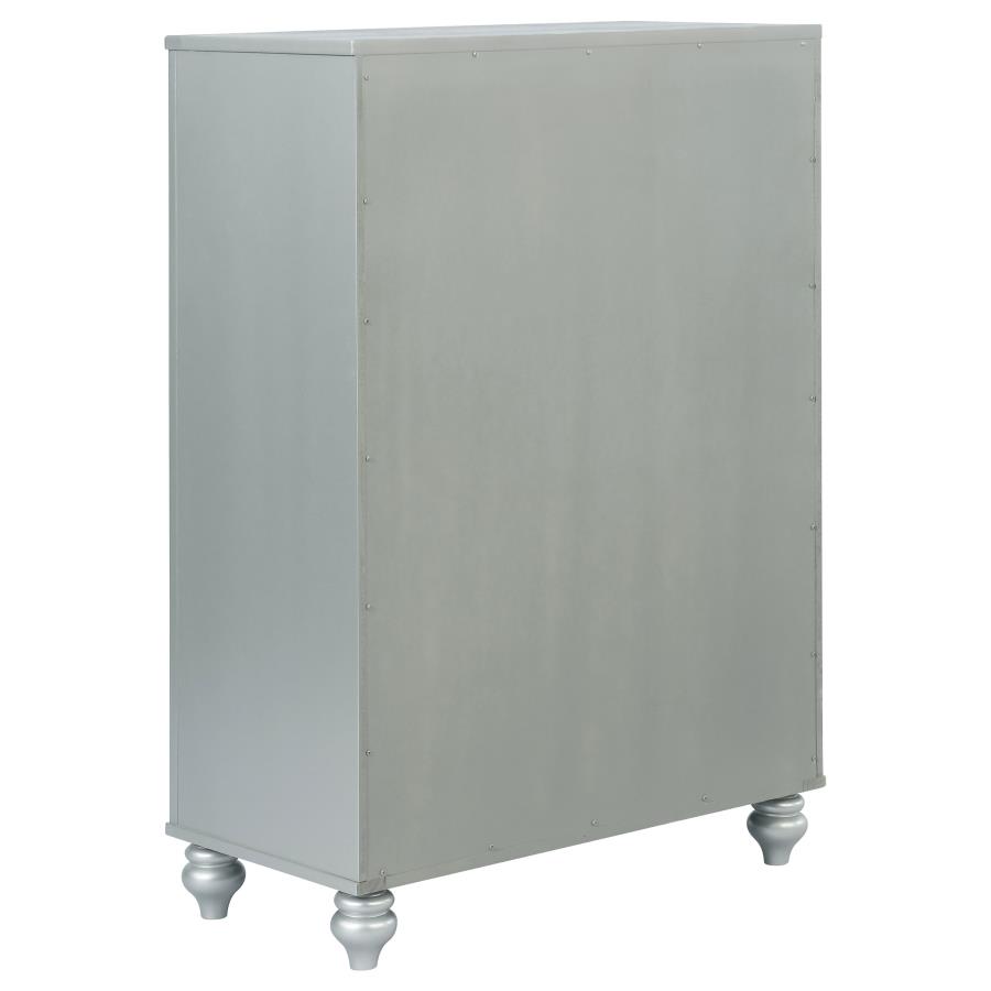 Gunnison 5-drawer Bedroom Chest Silver Metallic view 6