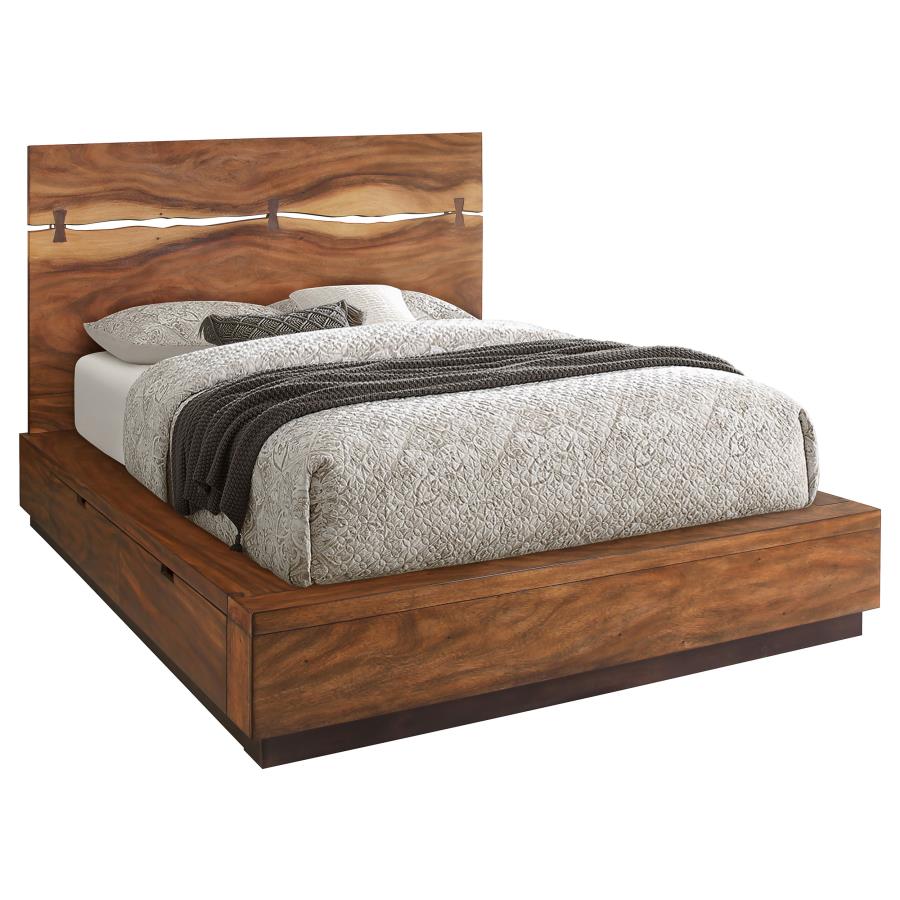 Winslow Wood Eastern King Storage Panel Bed Smokey Walnut view 3