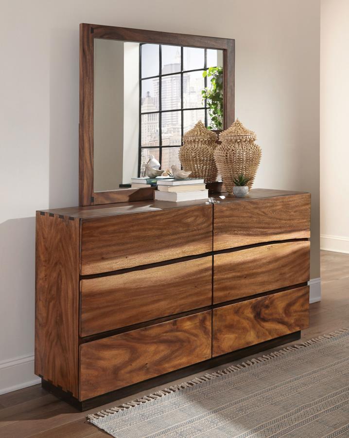 Winslow 6-drawer Dresser with Mirror Smokey Walnut view 2