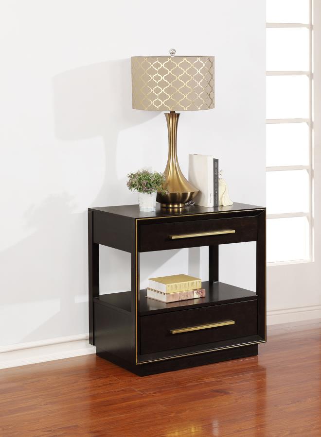 Durango 2-drawer Nightstand Smoked Peppercorn view 2