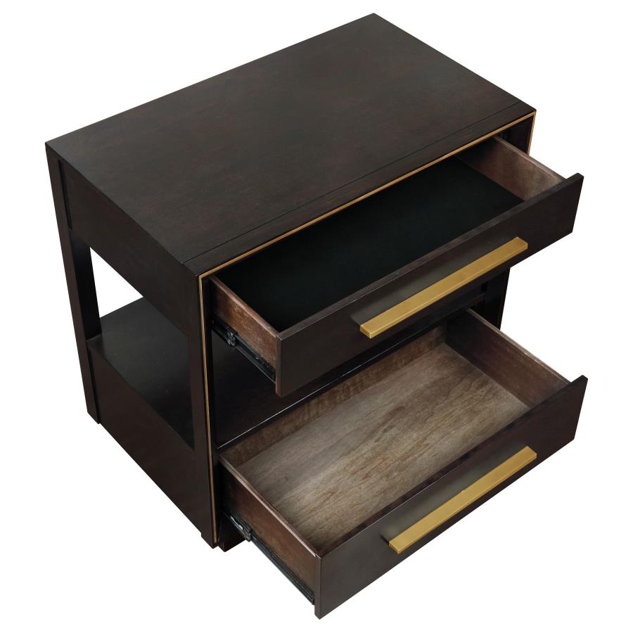 Durango 2-drawer Nightstand Smoked Peppercorn view 7