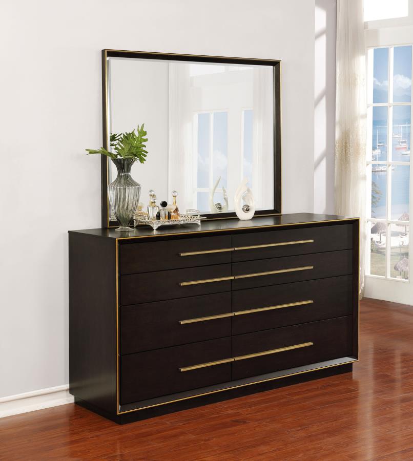 Durango 8-drawer Dresser with Mirror Smoked Peppercorn view 2