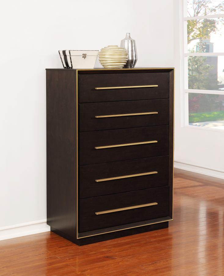 Durango 5-drawer Bedroom Chest Smoked Peppercorn view 2