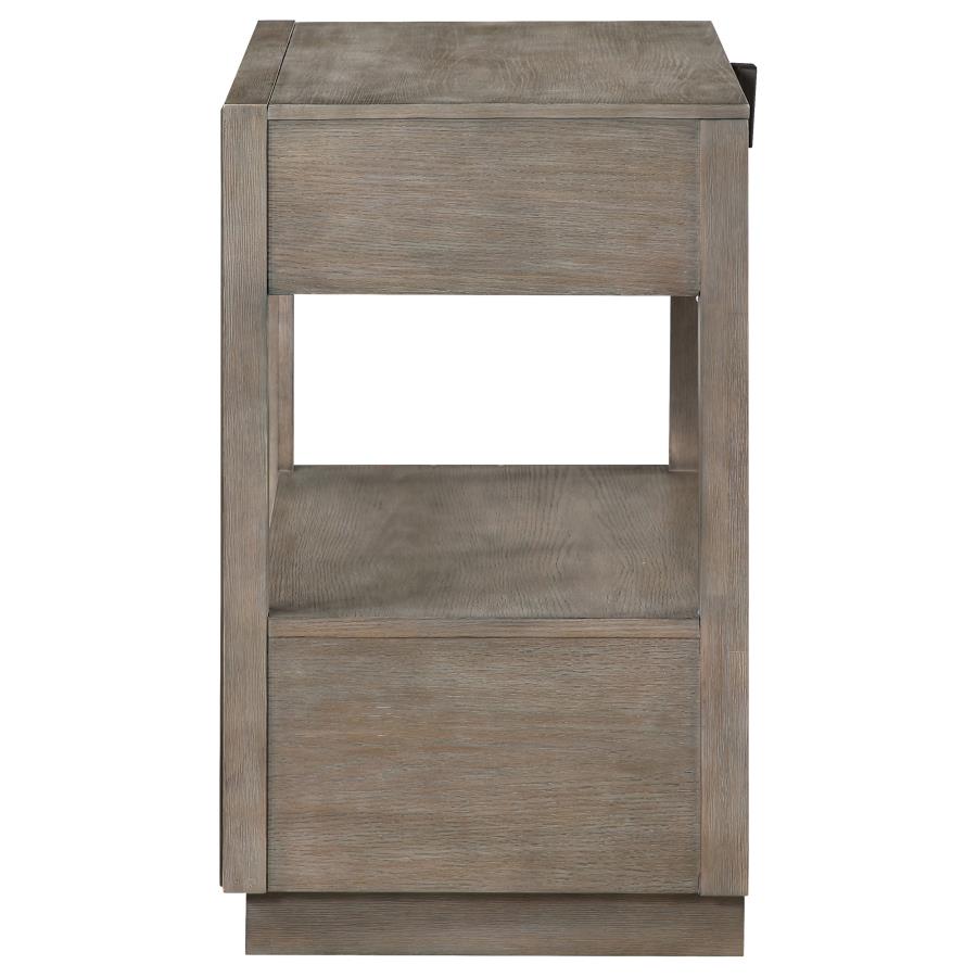 Durango 2-drawer Nightstand Bedside Table Taupe Oak view 5