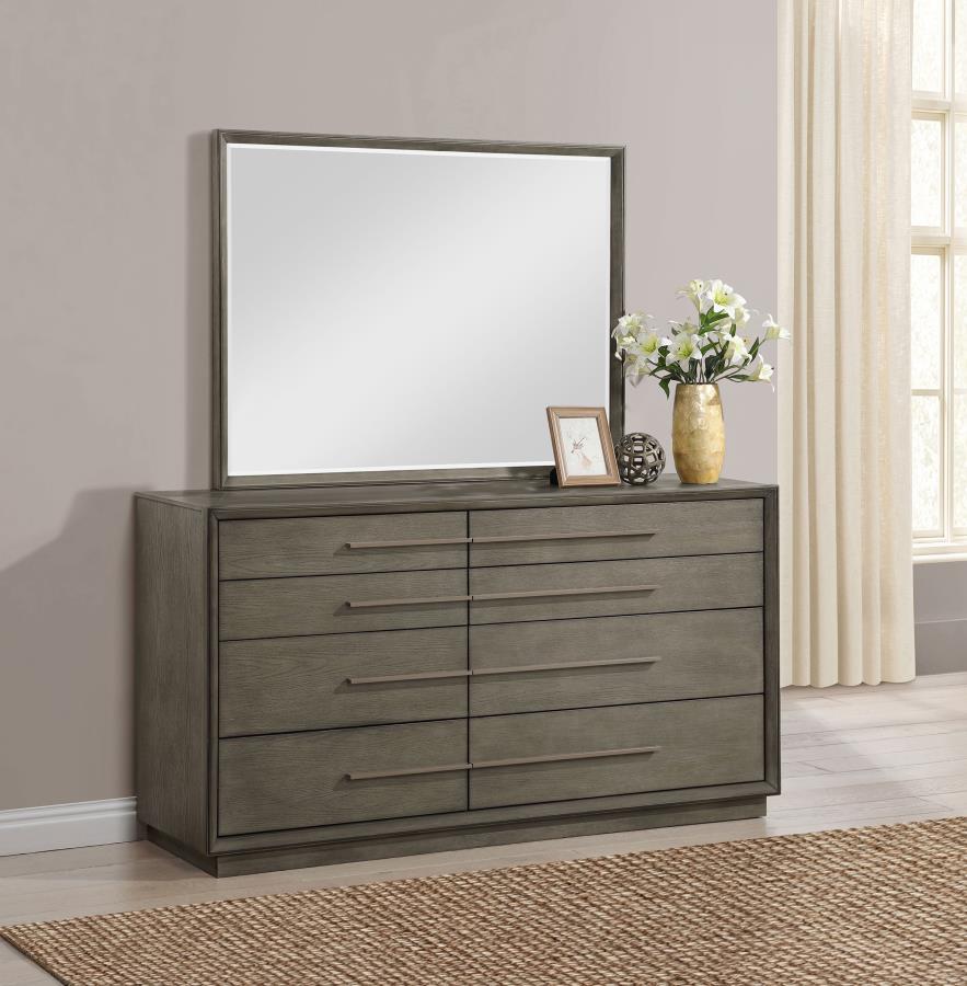 Durango 8-drawer Dresser and Mirror Taupe Oak view 2