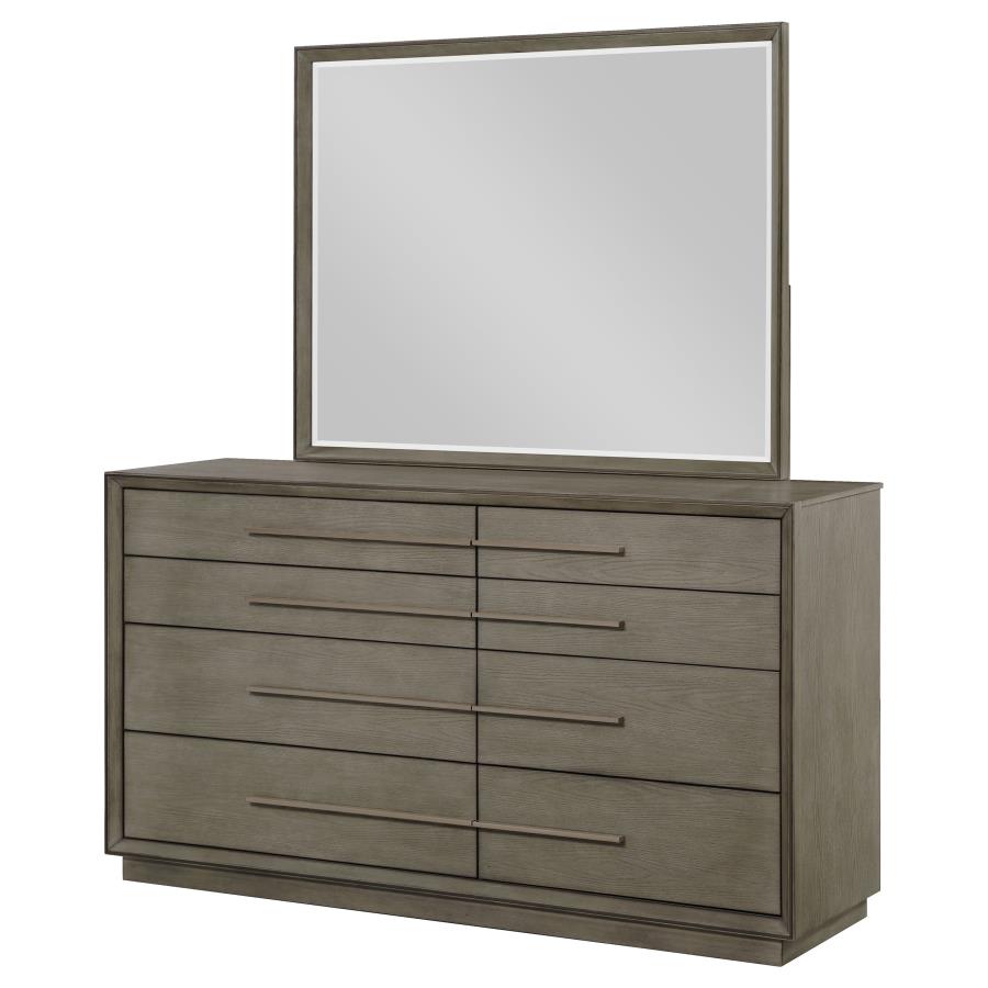 Durango 8-drawer Dresser and Mirror Taupe Oak view 4