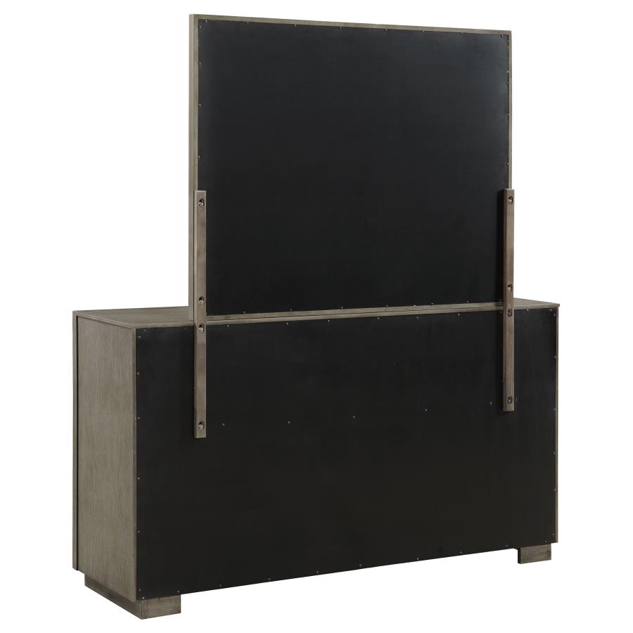 Durango 8-drawer Dresser and Mirror Taupe Oak view 6