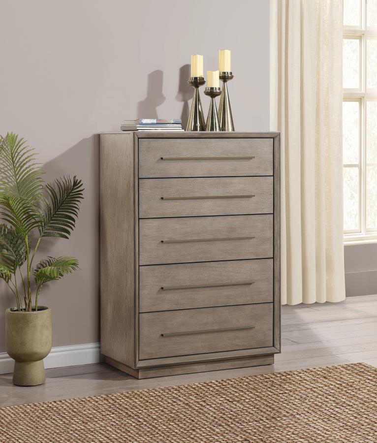 Durango 5-drawer Bedroom Chest Taupe Oak view 2