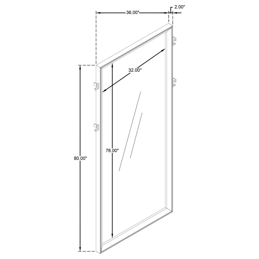 Durango 80-inch Standing Floor Mirror Washed Oak view 6