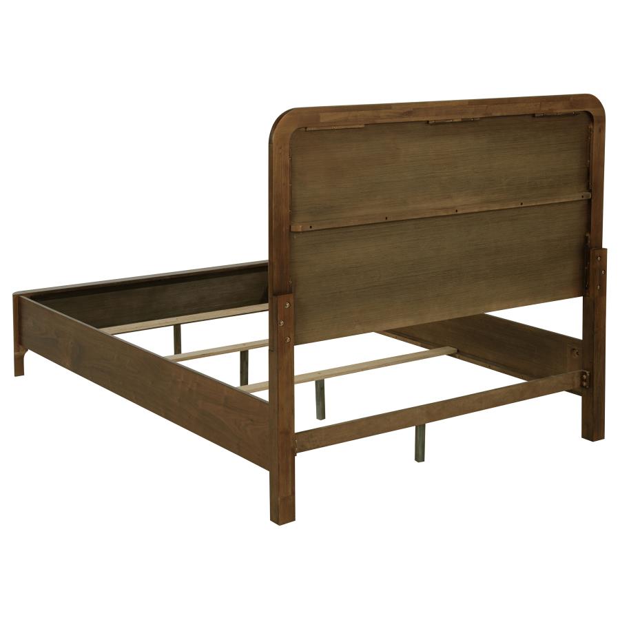 Maderia 57-inch Upholstered Queen Panel Bed Walnut view 5