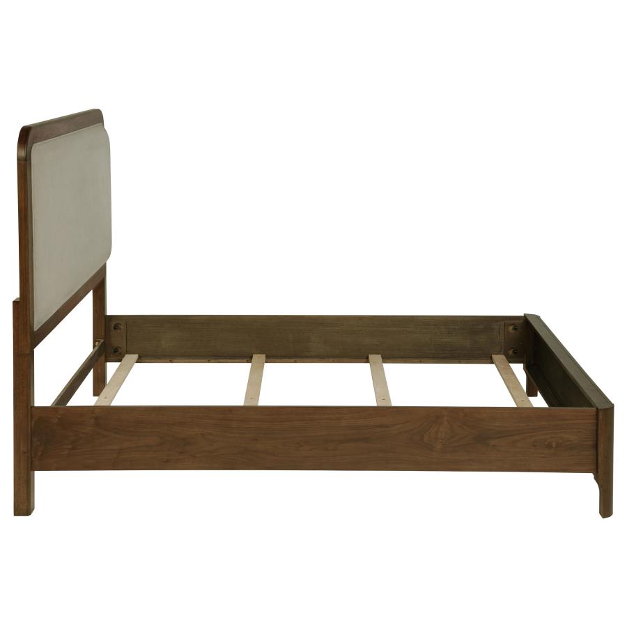 Maderia 57-inch Upholstered Queen Panel Bed Walnut view 6