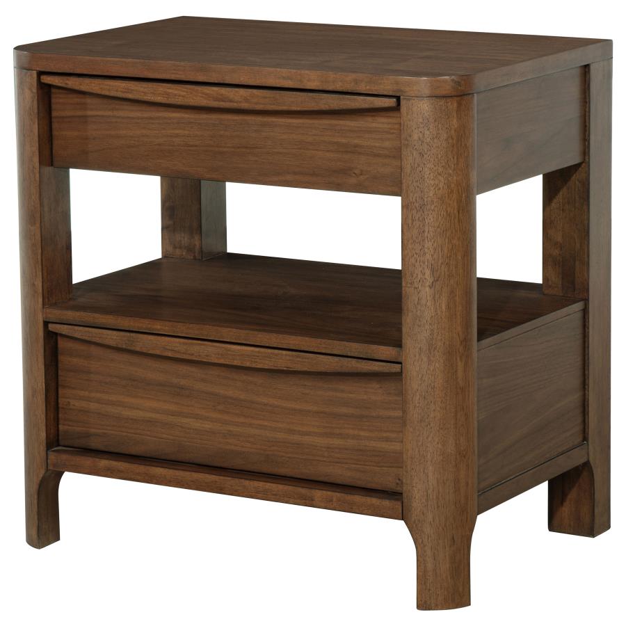 Maderia 2-drawer Nightstand Bedside Table Walnut view 4
