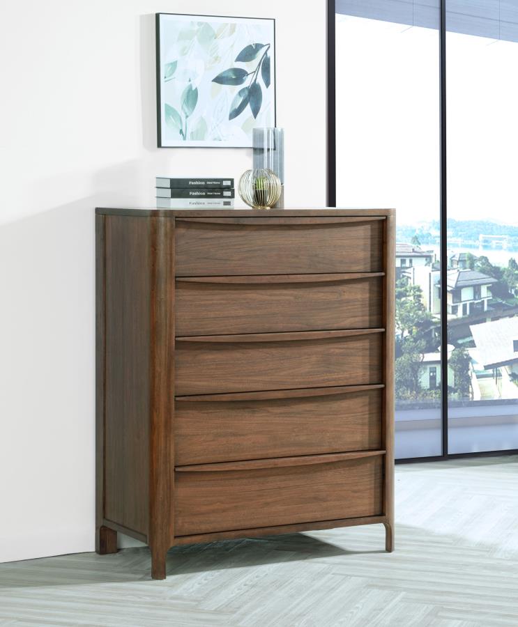 Maderia 5-drawer Chest of Drawers Walnut view 2