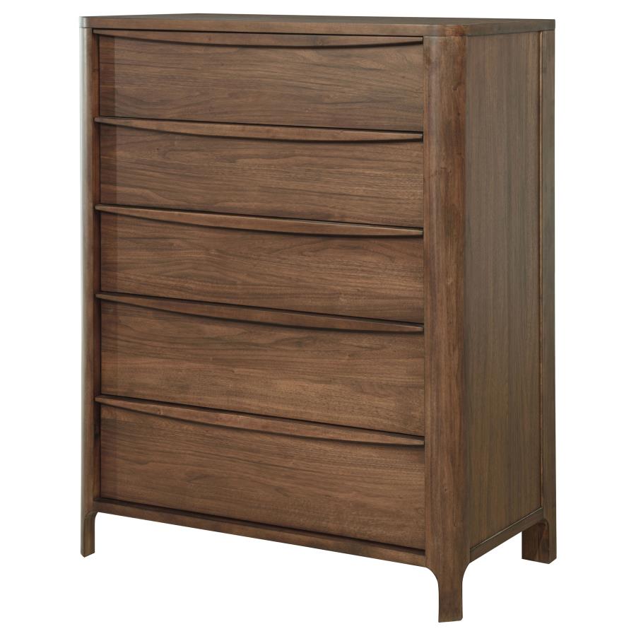 Maderia 5-drawer Chest of Drawers Walnut view 4