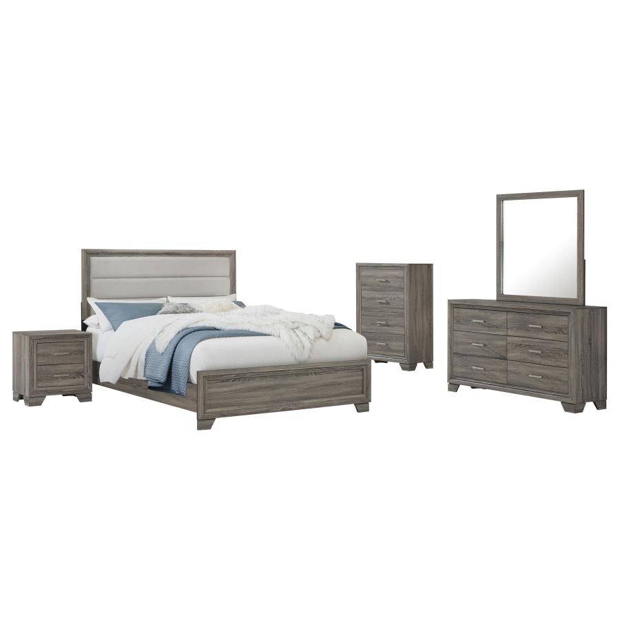 Wright 5-piece Queen Bedroom Set Brown Oak view 2