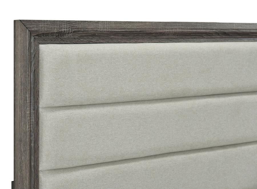 Wright 52-inch Upholstered Queen Bed Brown Oak view 5