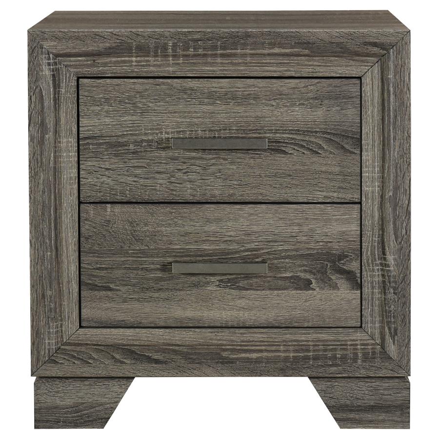 Wright 2-drawer Nightstand Bedside Table Brown Oak view 3
