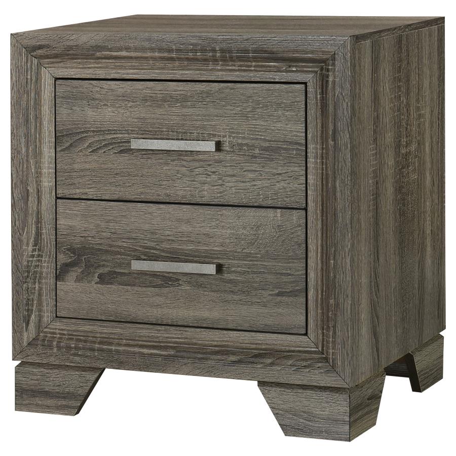 Wright 2-drawer Nightstand Bedside Table Brown Oak view 4