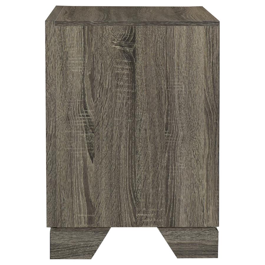 Wright 2-drawer Nightstand Bedside Table Brown Oak view 5