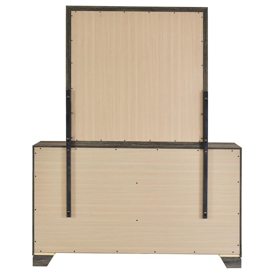 Wright 6-drawer Dresser and Mirror Brown Oak view 7